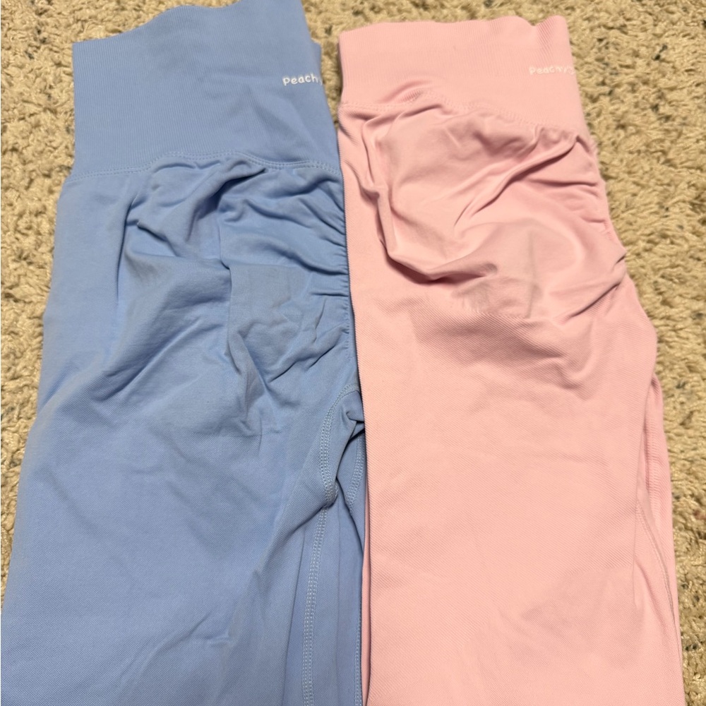 Peachy Bunz Leggings - Blue & Pink